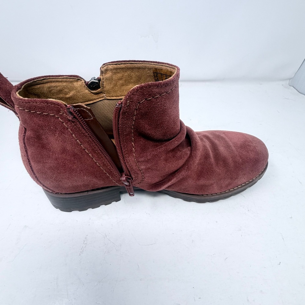 Clarks Aspra Walk WP Suede Boots Womens 9 W Wide Chestnut Waterproof Ankle Zip - Picture 7 of 15
